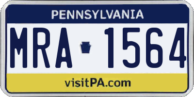 PA license plate MRA1564