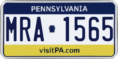 PA license plate MRA1565
