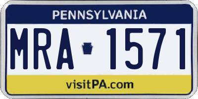 PA license plate MRA1571