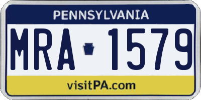 PA license plate MRA1579