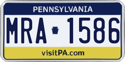 PA license plate MRA1586