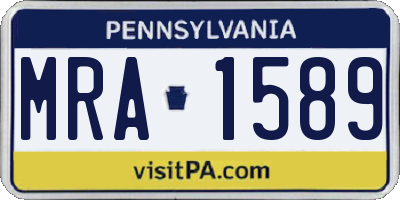 PA license plate MRA1589