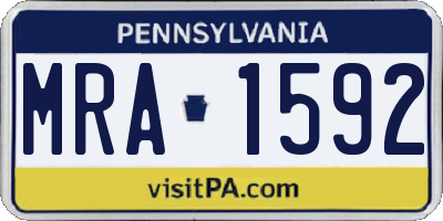 PA license plate MRA1592