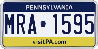 PA license plate MRA1595
