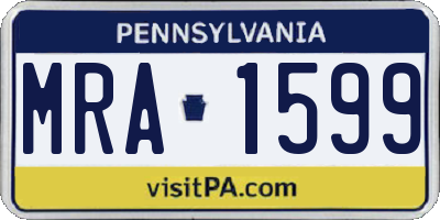 PA license plate MRA1599