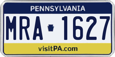 PA license plate MRA1627
