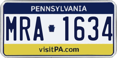 PA license plate MRA1634