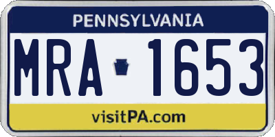 PA license plate MRA1653