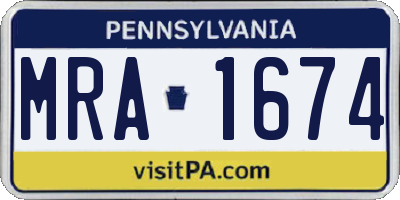 PA license plate MRA1674