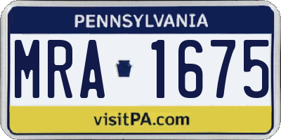PA license plate MRA1675