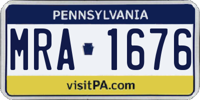 PA license plate MRA1676