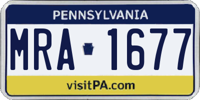 PA license plate MRA1677