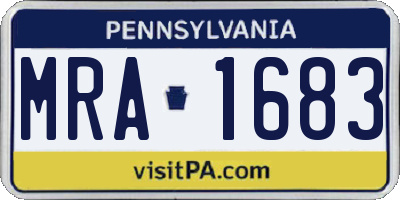 PA license plate MRA1683