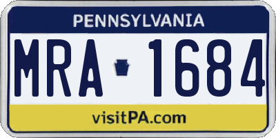 PA license plate MRA1684