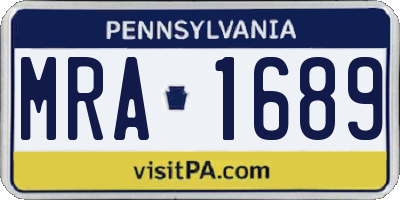 PA license plate MRA1689