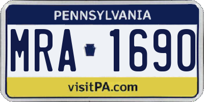 PA license plate MRA1690