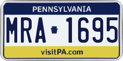 PA license plate MRA1695