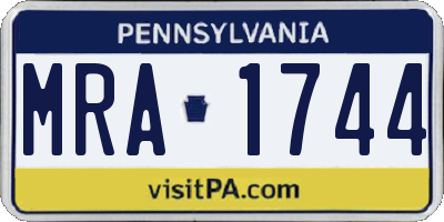PA license plate MRA1744