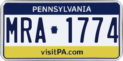 PA license plate MRA1774