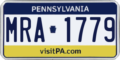 PA license plate MRA1779