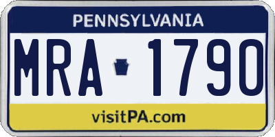 PA license plate MRA1790