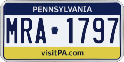 PA license plate MRA1797