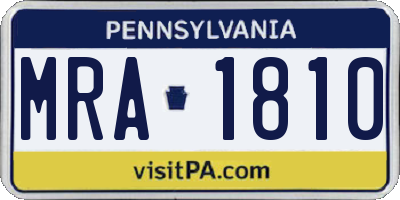 PA license plate MRA1810