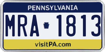 PA license plate MRA1813