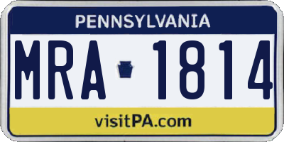 PA license plate MRA1814