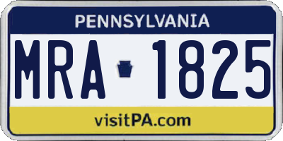 PA license plate MRA1825