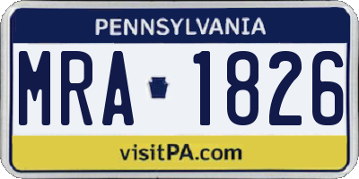 PA license plate MRA1826