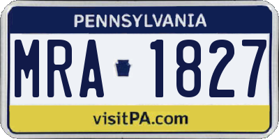 PA license plate MRA1827