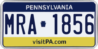 PA license plate MRA1856