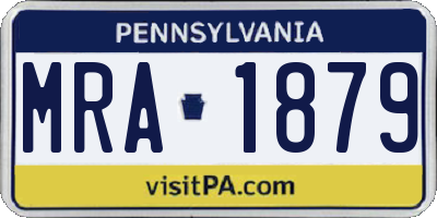 PA license plate MRA1879
