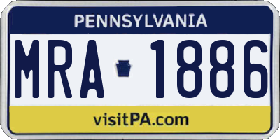 PA license plate MRA1886
