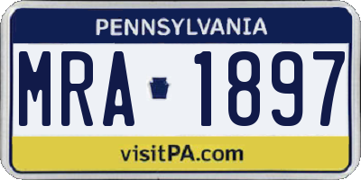 PA license plate MRA1897