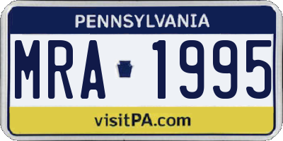 PA license plate MRA1995