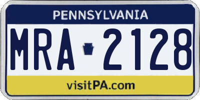 PA license plate MRA2128