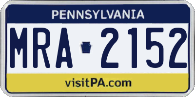 PA license plate MRA2152