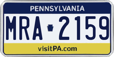 PA license plate MRA2159