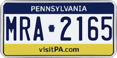 PA license plate MRA2165