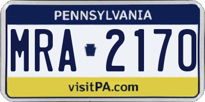 PA license plate MRA2170