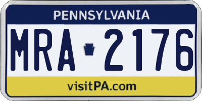 PA license plate MRA2176