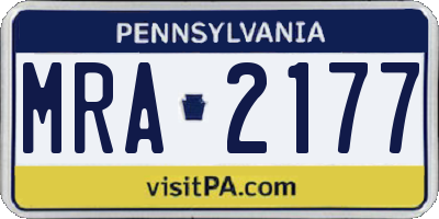 PA license plate MRA2177