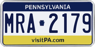 PA license plate MRA2179
