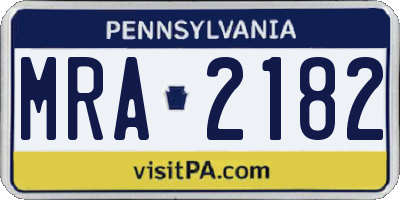 PA license plate MRA2182