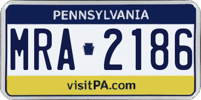PA license plate MRA2186
