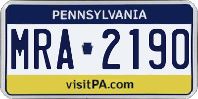 PA license plate MRA2190