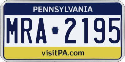 PA license plate MRA2195