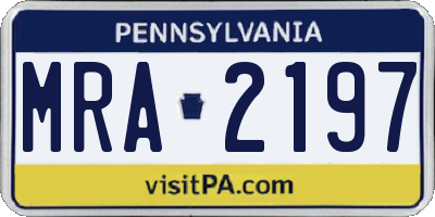 PA license plate MRA2197